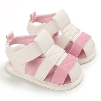 Yaz 0-18M çocuk sandaletleri Erkek Bebek Beşik Ayakkabı Kız Yumuşak Taban Katı Kanca Ayakkabı Rahat Sevimli Bebek rahat ayakkabı Rahat