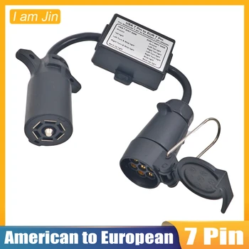 7-Pin ABD AB römork ışık dönüştürücü ABD 7 Yollu AB 7 yollu adaptör Römork Sinyal ayırma ışık dönüştürücü adaptör soketi