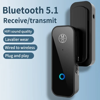 En iyi fırsatlar Yaka kablosuz bluetooth Ses Alıcısı Verici BT5.1 3.5 Mm Jack AUX Araç Ses adaptör desteği Eller Serbest Calli