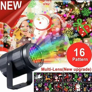 Yeni LED Noel Projektör Lambası 360 Dönebilen Kapalı Açık Projektör Lambası Tatil Partisi Noel dekoratif led aydınlatma