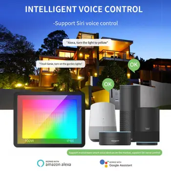 Akıllı Ev Zigbee Rgbcw Kısılabilir Alexa Ev İçin Akıllı Projektör projektör Tuya 220v 30w 50w 100w Akıllı Sokak Lambası