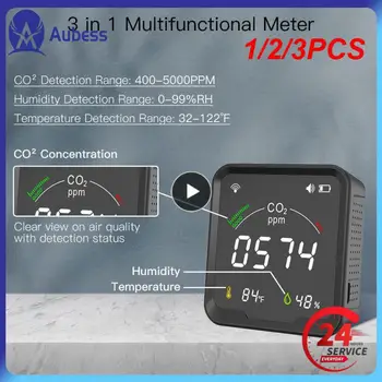1/2/3 ADET Tuya Akıllı WiFi CO2 Sensörü Akıllı Karbon Dioksit Ölçer Sıcaklık Nem Dedektörü Monitör LCD Ekran ile 3 in 1