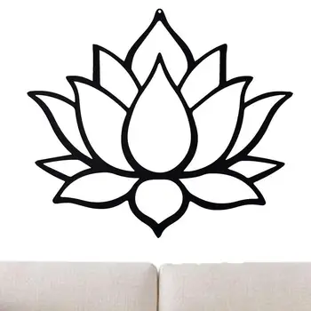 Metal Çiçek Heykel Lotus Sanat Süsleme Duvar Dekor Figürler Vintage Çiçek Siluet Duvar Sanatı Metal Dekor Veranda Yoga