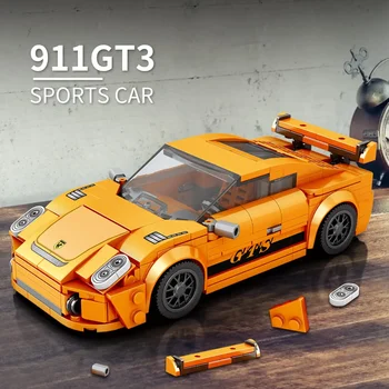 Reobrix Yapı Taşı şehir arabası 911 GT Model Süper Araba Teknik Blokları tuğla oyuncaklar Seti uyumlu Lego Çocuklar Çocuklar için Hediye
