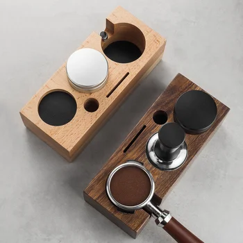 Ahşap Kahve Filtresi Sabotaj Tutucu Espresso Sabotaj Mat Standı Kahve Makinesi Puck Ekran Desteği Kahve Çekiç Taban Rafı Barista İçin