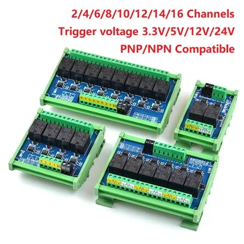 2-16 Kanal IO PLC sinyal amplifikatörü Röle Modülü Tetik Gerilimi 1.8 V-30V PNP/NPN Uyumlu Optocoupler İzole DIN Ray Dağı