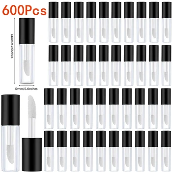 600 Adet 1.2 ml Mini Plastik Boş Şeffaf Dudak Parlatıcısı Tüp Balsamı Makyaj Şişe Kapları