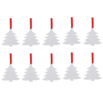 10 Paket Süblimasyon Noel Boşlukları, Boş Alüminyum Levha Süsler Beyaz Boş Süsler DIY Noel Günü için B