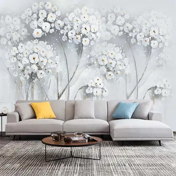 Modern basit servet ağacı, phalaenopsis, orkide, erik çiçeği, özelleştirilmiş kendinden yapışkanlı duvar kağıdı duvar
