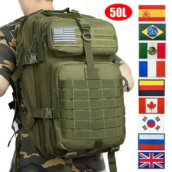 30L / 50L Askeri Taktik Sırt Çantası Erkek Kadın Yürüyüş Kamp Sırt Çantaları 900D Naylon Su Geçirmez Çanta Açık Trekking av çanta