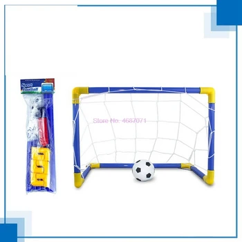 50 takım Katlanır Mini Futbol Futbol Gol Sonrası Net Seti Pompa ile Çocuklar Spor Kapalı Açık Hava Oyunları Oyuncaklar Çocuk doğum günü hediyesi Plastik