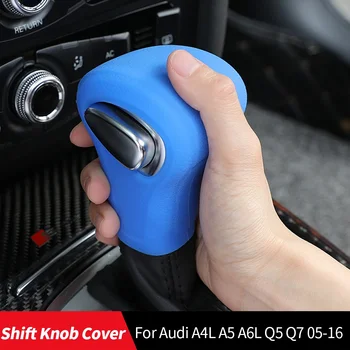 Silikon Araba Kılıfı Dişli Kafa Shift Yaka Vites Topuzu Sapları Kapak Vites Kolu Kapağı Aksesuarları Audi A4L A5 A6L Q5 Q7 05-16