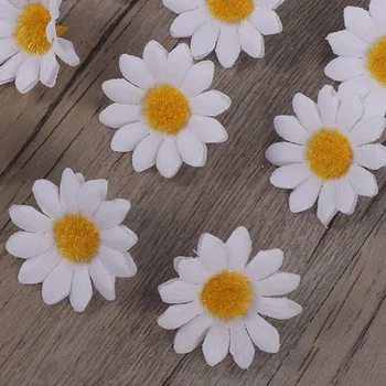 100 Adet Düğün Parti Süslemeleri 4 cm Papatya Çiçek Küçük Krizantem Sahte Çiçekler
