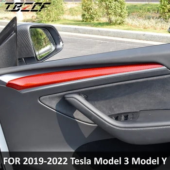 Gerçek Karbon Fiber Tesla 2019-2023 Model 3 2019-2023 Model Y İç Kapı Kapak TrimTesla Kuru Karbon Fiber Aksesuarları