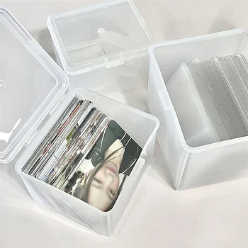 Photocards saklama kutusu Şeffaf Çıkartmalar Kore Idol kart tutucu Masası Depolama Organizatör Sınıflandırma Kutusu Kırtasiye