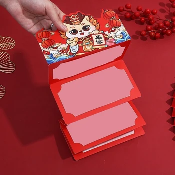 10 ADET Kırmızı Zarflar Çin Yeni Yılı Kırmızı Çin Zarfları Para İçin 2024 Ejderha Ay Yeni Yılı Katlanabilir Kırmızı Zarf