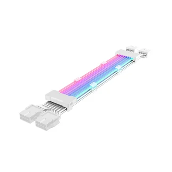 PC Kasa PSU Uzatma ARGB Kablosu ATX 2X8PİN PCI-E GPU Neon Renk Hattı ARGB Flama Transfer Grafik Kartı Güç Kablosu