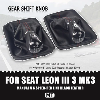 Koltuk Leon III 3 MK3 2012 2013 2014 2015 2016 2017 Araba-Styling 5/6 Hız Vites Sopa Vites Topuzu Seviye Deri Çizme