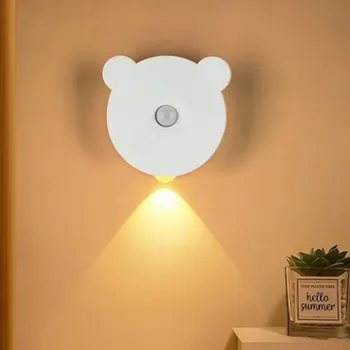 PaaMaa LED İnsan Algılama Gece Lambası PIR Hareket Sensörü Duvar Lambası USB Şarj Edilebilir Dolap Koridor Merdiven mutfak ışığı