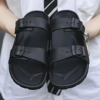 Fabrika Fiyat Yaz moda ayakkabılar EVA Unisex Açık Kapalı Kadın Slaytlar Terlik Çift Ayarlanabilir Toka plaj sandaletleri Erkekler