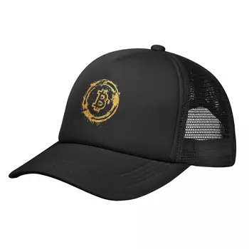 Bitcoin Altın kamyon şoförü şapkası Unisex Bitcoin Kripto Btc Blockchain Geek Şapka Güneş Kapaklar Ayarlanabilir Örgü Beyzbol Kapaklar Toptan Yeni
