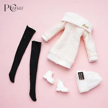 1 Takım 30cm oyuncak bebek Giysileri takım kıyafet Aksesuarları Kazak Şapka Çorap Takım Elbise Kız Oyun Evi Oyuncak