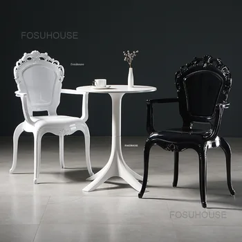 İskandinav Şeffaf yemek sandalyeleri mutfak mobilyası Plastik Sandalye Ev Akrilik Kristal Tasarımcı Saray Tarzı yemek sandalyeleri
