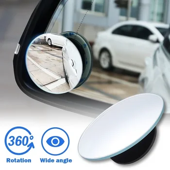 360 Derece HD Kör Nokta Ayna Ayarlanabilir Araba Dikiz Dışbükey Ayna Araba Ters Geniş Açı Araç Park Çerçevesiz Aynalar