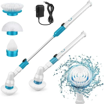 Akülü Spin Scrubber Ayarlanabilir Elektrikli Temizleme Fırçası Şarj Temiz Su Geçirmez Temizleyici Banyo Mutfak Temizleme alet takımı