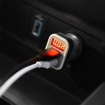 Autour Evrensel 2.1 A 12v Motosiklet Araba USB şarj aleti Voltmetre Soket Tekneler Çift Usb Otomatik USB araba şarjı Cep Telefonu için