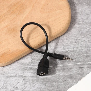 3.5 mm Siyah Araba AUX Ses Kablosu USB Ses Kablosu araç elektroniği Müzik Çalmak için Araba Ses kablo USB Kulaklık Dönüştürücü