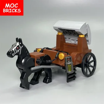 Seti Satış MOC Tuğla Orta Çağ Arabası Prenses Kraliyet At Arabası Kale Aksesuarları Yapı Taşları Monte çocuk Oyuncakları