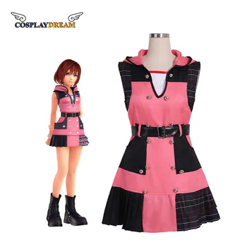 Kingdom Hearts III Cosplay Kairi Cosplay Kostüm Üniforma Kıyafet Yetişkin Savaş Takım Elbise Kadın Elbise Cadılar Bayramı Karnaval Cosplay Kostüm