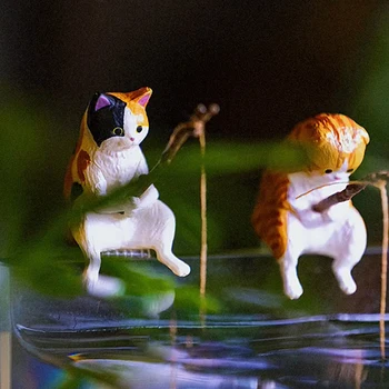 Yaratıcı Akvaryum Dekorasyon 8 Stil Küçük Balıkçılık Kedi Akvaryum Aksesuarları Peyzaj Süs Dıy Balık Tankı Aksesuarları