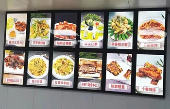12PCSX A3 Restoran / Fast Food Mağazası Manyetik Açık Alüminyum Çerçeve İnce LED menü panoları ışıklı kutular