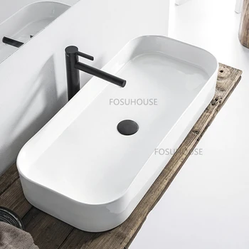 Basit Modern Seramik Banyo lavabo ışık lüks Otel tezgah lavabosu Ev tasarımı İçin Banyo Armatürü lavabo