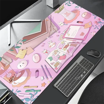 Pembe Anime Odası Büyük Mouse Pad Dizüstü oyun aksesuarları klavye matı Halı Oyun Mouse Pad PC Oyun Mouse Pad Anime sümen
