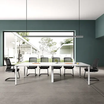 Minimalist modern şerit küçük konferans odası ofis masası eğitim uzun masa müzakere masa ve sandalye