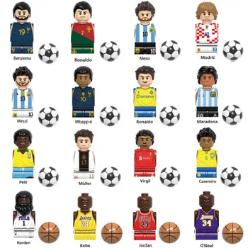 Yeni MOC Futbol Yıldızı Serisi Karakterler Mini Aksiyon Figürü basketbol Yıldızı Yapı Taşları Çocuk Oyuncakları Hediyeler İçin