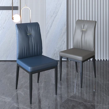 PU deri yemek sandalyeleri Modern ışık lüks restoran İskandinav yemek sandalyeleri boş tabureler mutfak ev yemek odası mobilyası