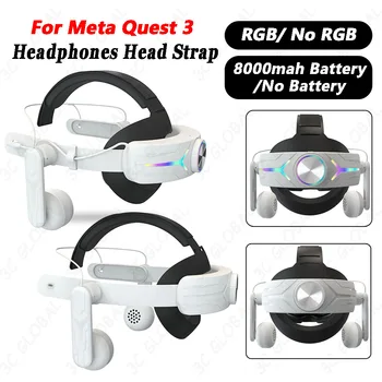 Ayarlanabilir kulaklık kafa bandı Elite kafa bandı yedek kafa bandı RGB ışık 8000mAh pil için Metal Quest 3 VR gözlük
