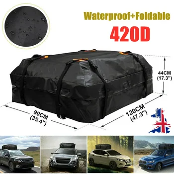 420D Su Geçirmez taşıma çantası Araba Çatı Kargo Taşıyıcı Evrensel Bagaj Çantası Depolama Küp Çanta Seyahat Kamp için Bagaj saklama kutusu
