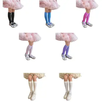 51BA Çocuklar Yaz Bahar diz üstü çorap Tatlı Bale Dans Çorap Kız Aksesuarları