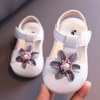 Tatlı Kız Sandalet Yaz Yeni Çocuk Kız Sevimli Çiçek Prenses Ayakkabı Bebek Yumuşak kaymaz Alt Ayakkabı