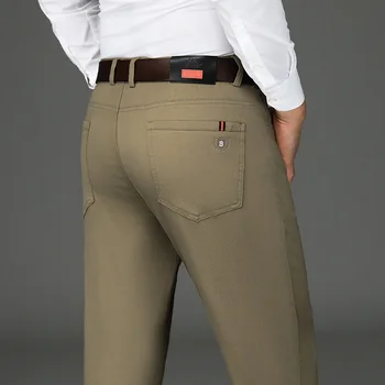 İlkbahar ve Sonbahar Düz Renk Gençlik rahat pantolon erkek Gevşek Düz Takım Elbise Pantolon İş Moda Klasik Artı Boyutu Pantolon