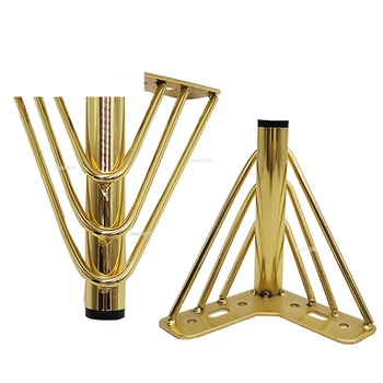 1 Adet Altın Kanepe Bacakları Ev Metal Sandalye Dresser TV standı Banyo Dolabı Sehpa Ayakları Mobilya Destek Ayakları 15/18cm