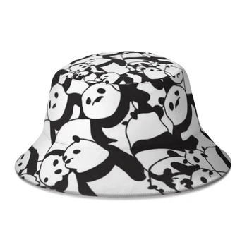 Kış Karikatür Panda Kova Şapka Unisex Yenilik Hayvanlar Balıkçı Şapkalar Sahil Boonie Şapka