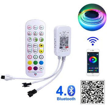 WS2812B Bluetooth müzik kontrol cihazı DC5 - 24V 24key IR uzaktan kumanda için WS2812B WS2811 SK6812 Led şerit ışık