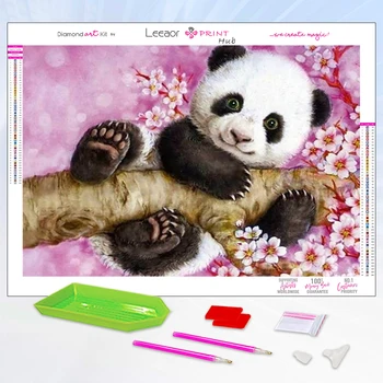Hayvan Panda Elmas Boyama Komik Renkli Serisi 5D Dıy Tam Taklidi Mozaik Nakış Çapraz Dikiş Kiti Ev Dekor Hediyeler