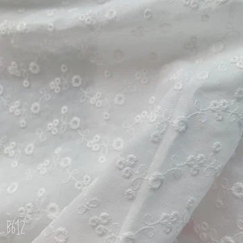 Yeni Yüksek kaliteli %100 % Pamuklu Bez küçük çiçek tam İşlemeli Dantel Kumaş El Yapımı DİY Elbise Aksesuarları Genişliği 130 cm 1 Yard